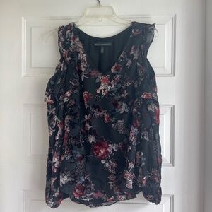Black floral blouse